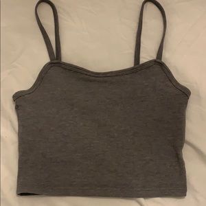 Gray crop tank